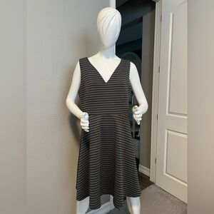 TORRID Grey with Black textured stripes, sleeveless, fit and flare Size 1